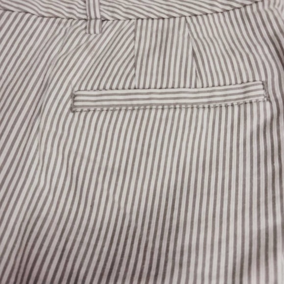 Ann Taylor Loft Dress Pants Women 4 White Gray Stripe Original Crop Academia - Picture 6 of 11